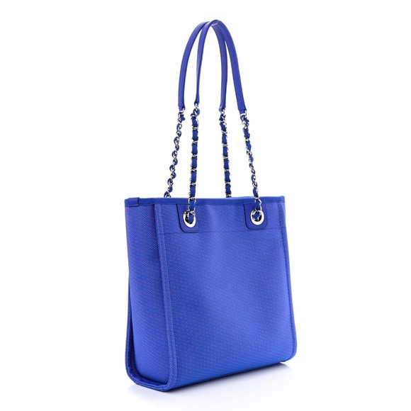 CHANEL Mixed Fibers Mini Deauville Tote Blue Orange - Picture 4 of 6